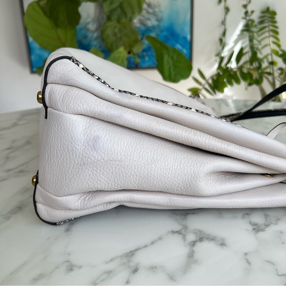 COACH 1941 Harmony Hobo In Colorblock Leather With Snakeskin Detail 69074 Chalk - Picture 11 of 16